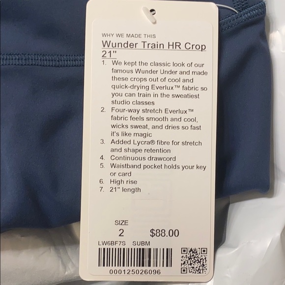 size 2 Wunder Train High Rise Crop Submarine - Picture 6 of 7